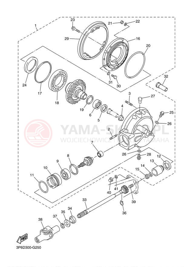 Schemat "Wał napędowy" do Yamaha FJR 1300A FJR13AYB/FJR13AYCB