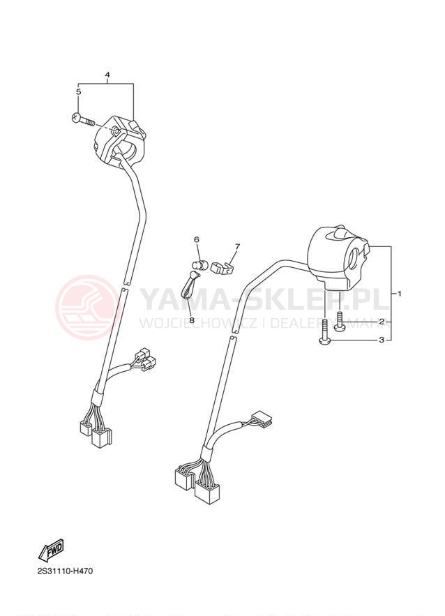 Schemat "Kierownica i osprzęt" do Yamaha V MAX VMX17YB/VMX17YCB