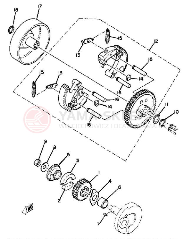 Schemat "sprzęgło" do Yamaha QT50K