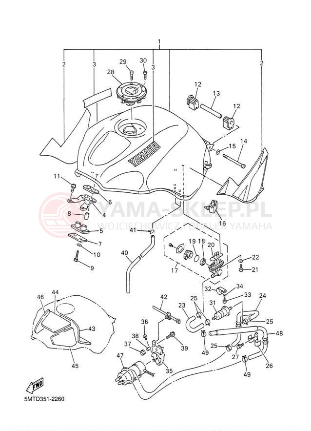 Schemat "zbiornik paliwa" do Yamaha YZFR6 YZFR6P/YZFR6PC