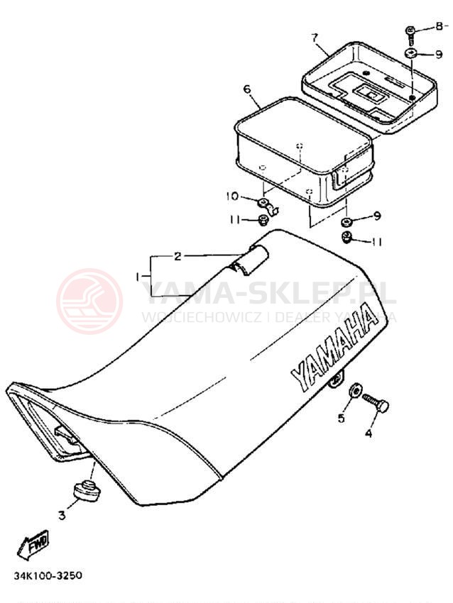 Schemat "siedzenie" do Yamaha TT600L
