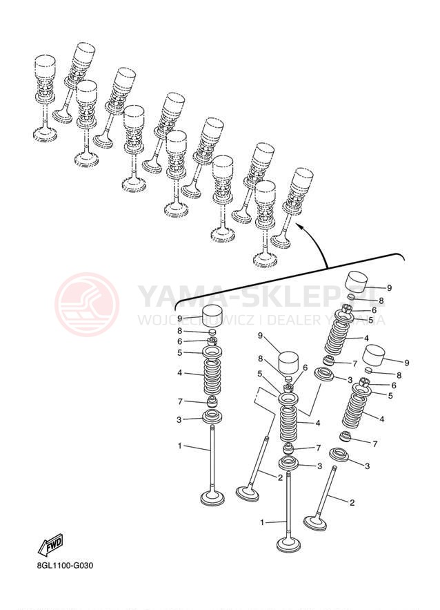 Schemat "zawory" do Yamaha FX NYTRO XTX FX10XTBL/FX10XTBB
