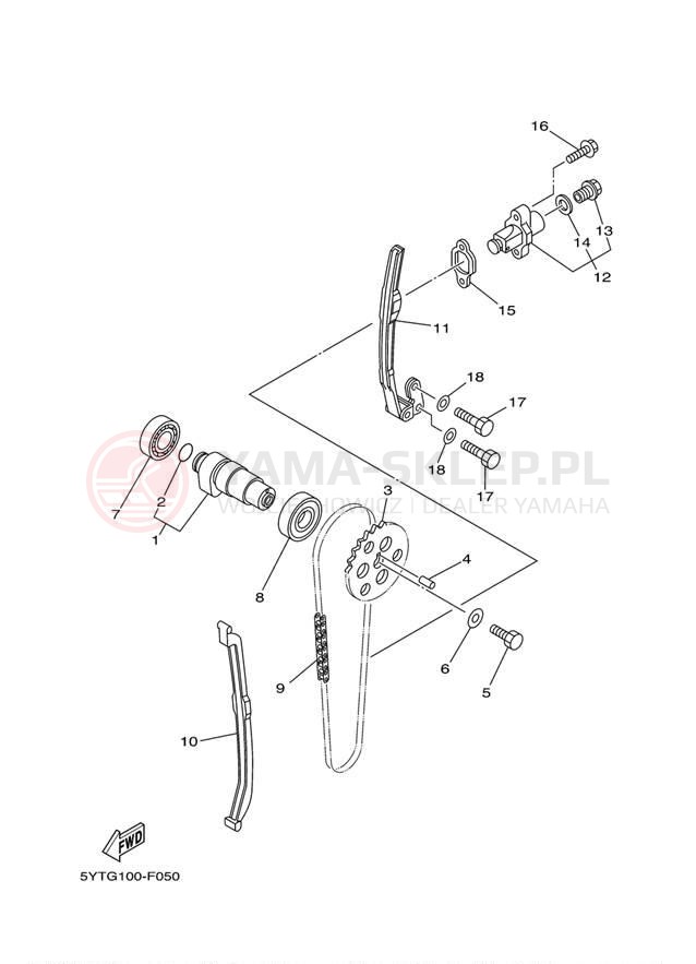 Schemat "Wałek rozrządu" do Yamaha RAPTOR 350 YFM35RZW