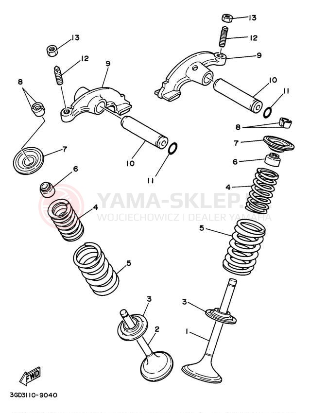 Schemat "zawory" do Yamaha BIG BEAR 4WD YFM350FWBJ_MNH