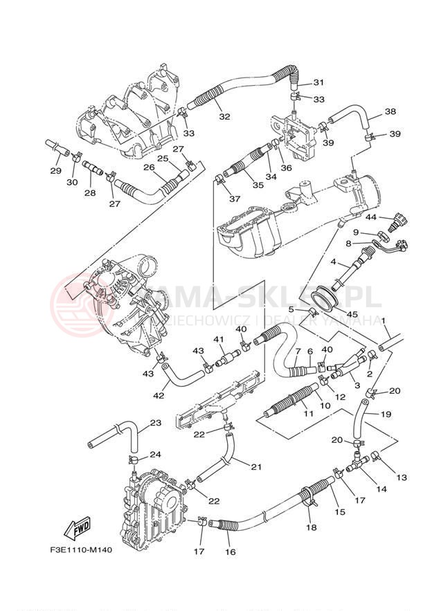 Schemat "Wydech końcowy" do Yamaha SX192 RM1800DN/RM1800CN