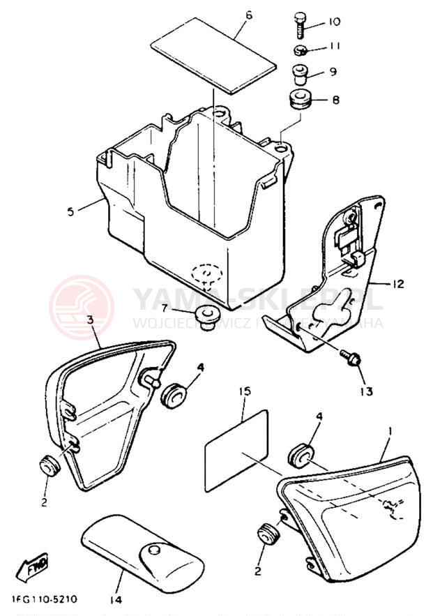 Schemat "Pokrywa boczna" do Yamaha MAXIM X XJ700XNC/XJ700XN
