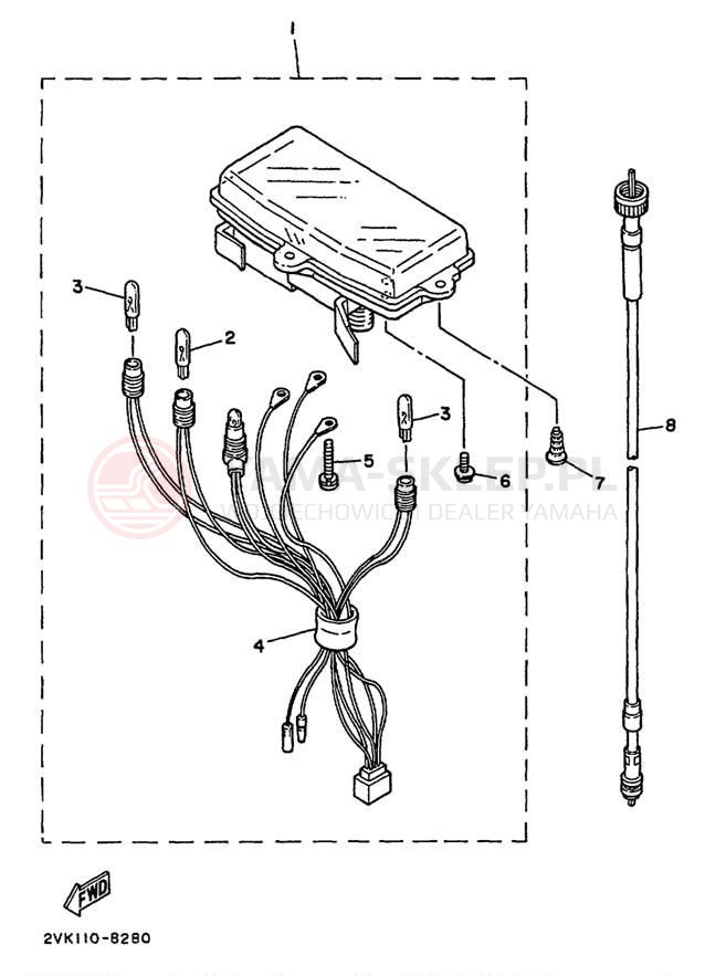 Schemat "licznik" do Yamaha JOG CY50M