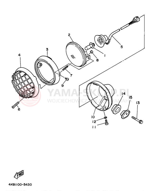 Schemat "Lampa przód" do Yamaha WOLVERINE YFM35FXK
