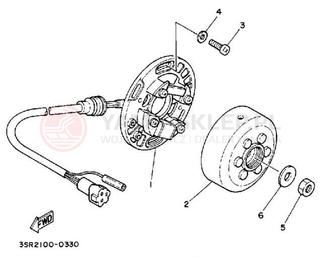 Schemat "prądnica" do Yamaha YZ125A