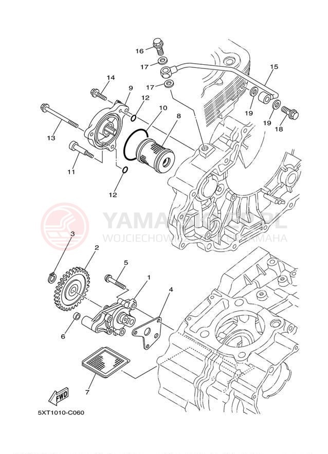 Schemat "Pompa olejowa" do Yamaha RAPTOR 250 YFM25RAW/YFM25RAL