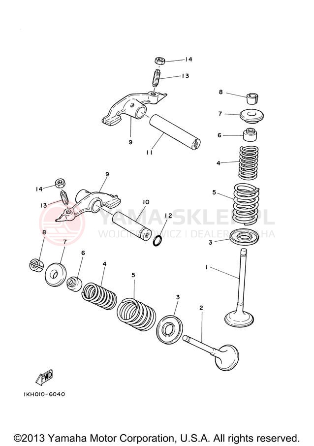 Schemat "zawory" do Yamaha TT-R230 TTR230V