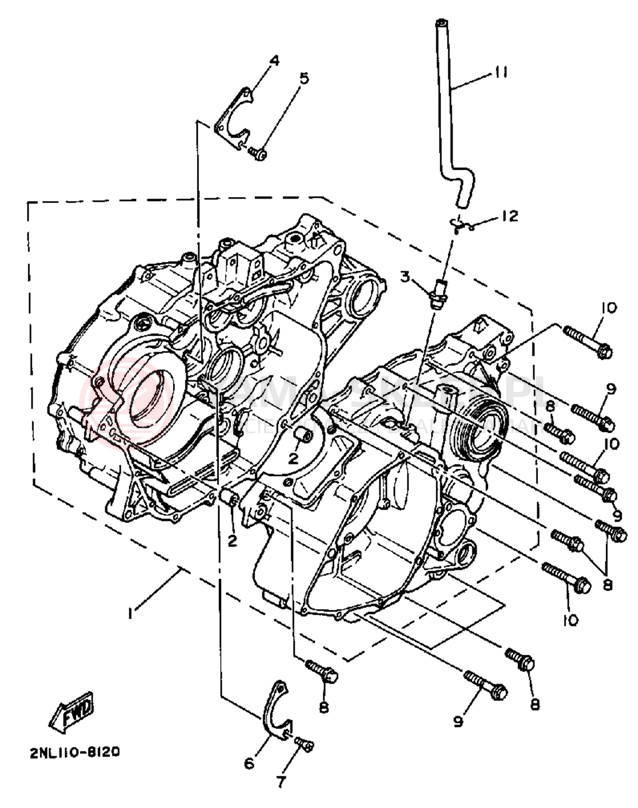 Schemat "Obudowa silnika" do Yamaha TERRA PRO YFP350U