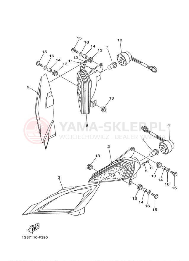 Schemat "Lampa przód" do Yamaha RAPTOR 700 SE YFM7RSEZ