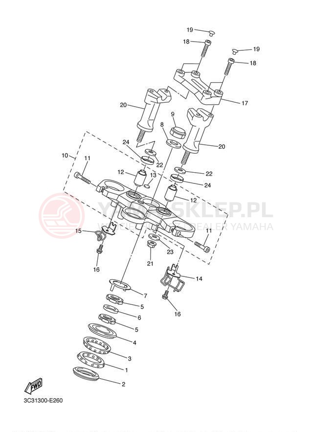 Schemat "Półki zawieszenia" do Yamaha FZ-1 CA FZS10VC/FZS10V