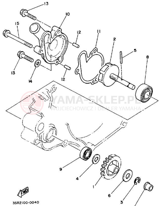 Schemat "Pompa wody" do Yamaha YZ125D1