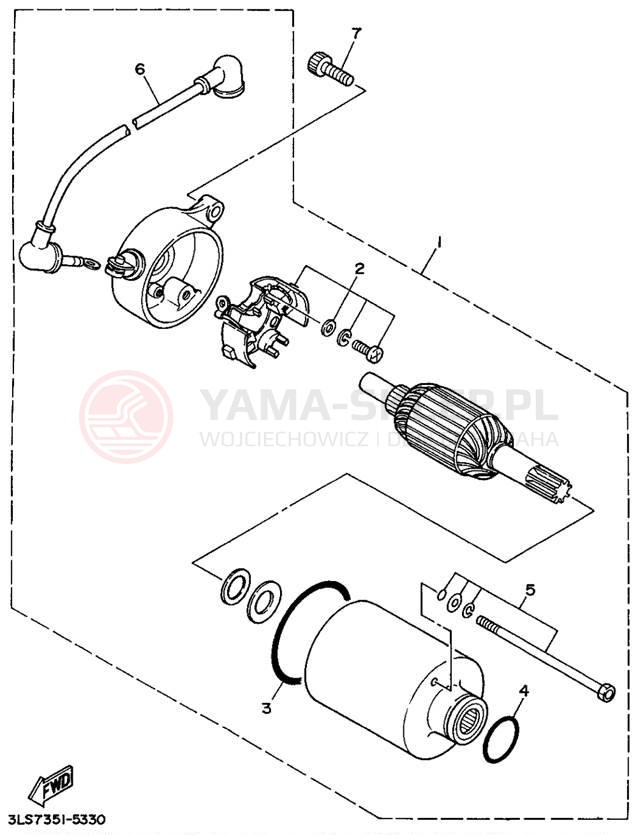 Schemat "rozrusznik" do Yamaha VIRAGO 250 XV250G/XV250GC