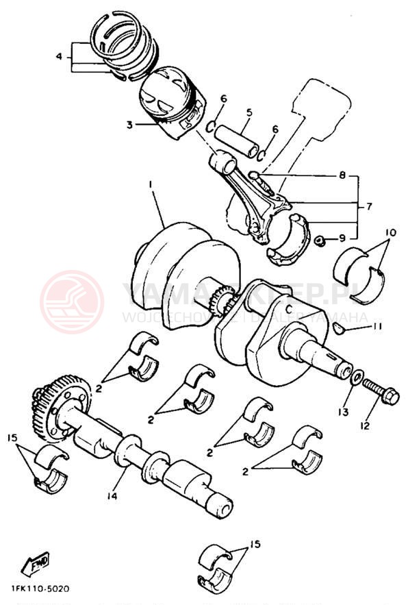 Schemat "Wał korbowy, tłok" do Yamaha V-MAX 1200 VMX12AC/VMX12A