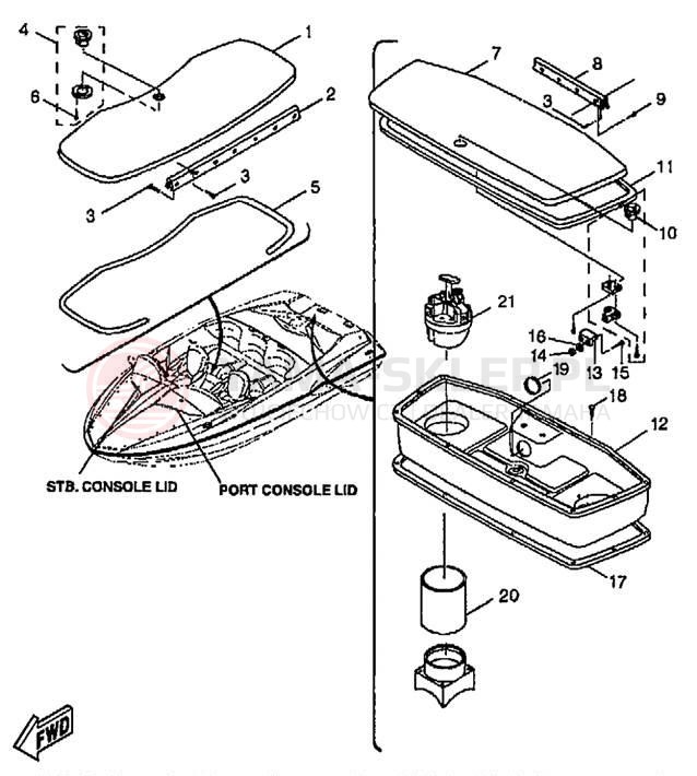 Schemat "DECK HATCH" do Yamaha XR1800 XRT1200Y