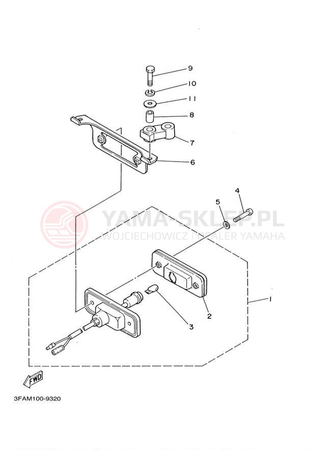 Schemat "lampa tył" do Yamaha BREEZE YFA1N/YFA1NC
