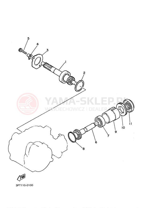 Schemat "Skrzynia biegów " do Yamaha YZINGER PW50M1