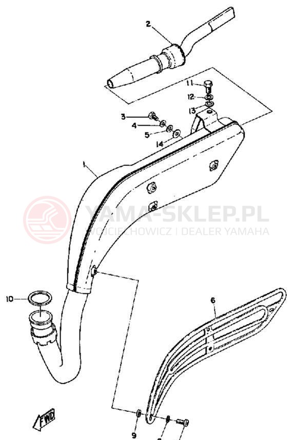 Schemat "tłumik" do Yamaha JT1/JT1L