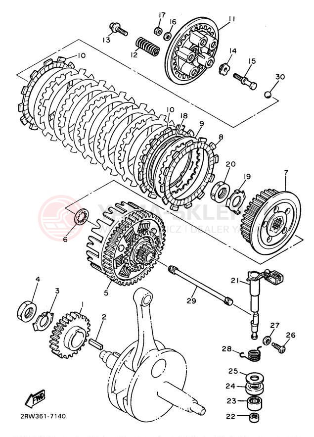 Schemat "sprzęgło" do Yamaha XT600EAC/XT600EA