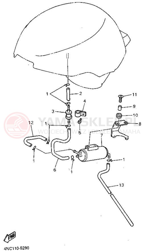 Schemat "zbiornik paliwa" do Yamaha YZF600RGC