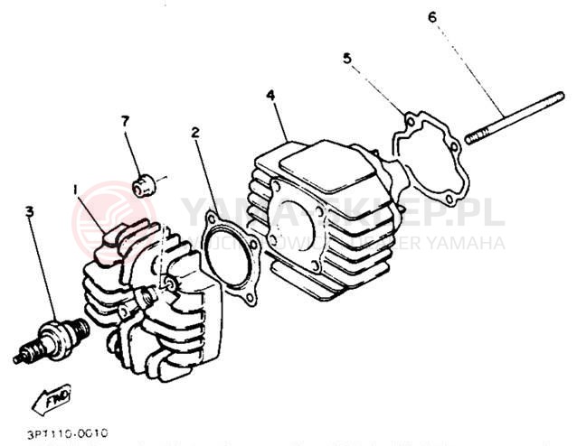 Schemat "cylinder" do Yamaha Y-ZINGER PW50E
