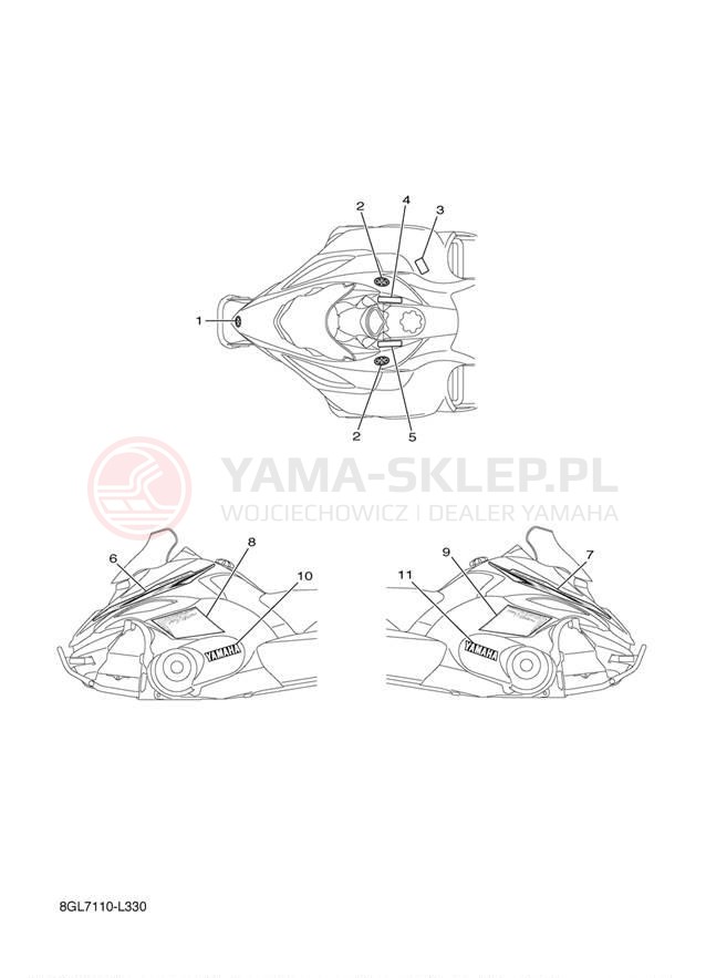 Schemat "naklejki" do Yamaha FX NYTRO FX10BL