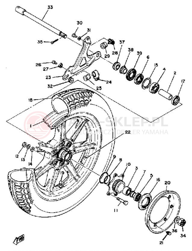 Schemat "Koło tył" do Yamaha XS1100H