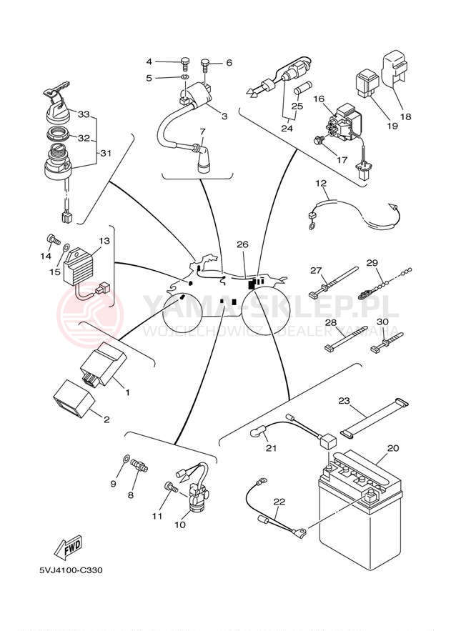 Schemat "układ elektryczny" do Yamaha BREEZE YFA1SC/YFA1S