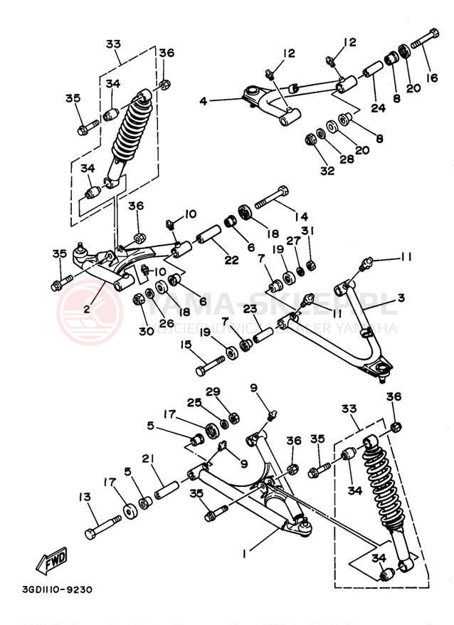 Schemat "Koło przód" do Yamaha WARRIOR YFM350XKC/YFM350XK