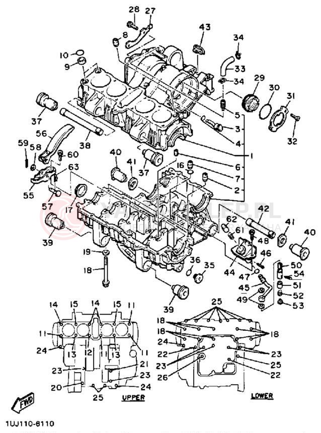 Schemat "Obudowa silnika" do Yamaha RADIAN YX600S/YX600SC