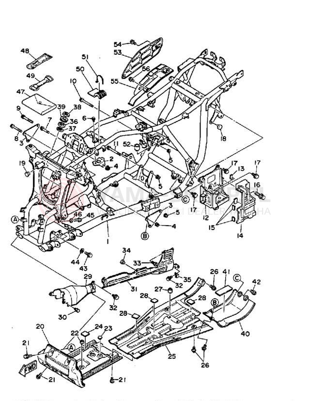 Schemat "rama" do Yamaha BIG BEAR 4WD YFM350FWB_