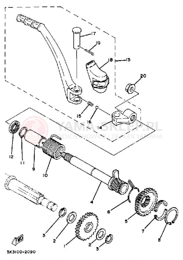 Schemat "kopniak" do Yamaha YZ100J