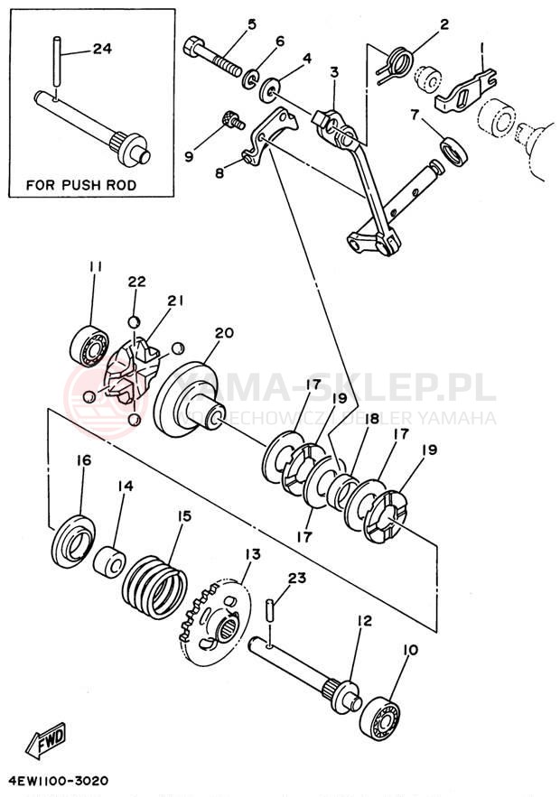 Schemat "Dźwignia zmiany biegów" do Yamaha WR250ZH