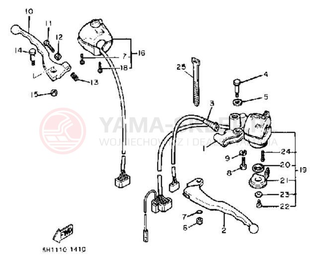 Schemat "Kierownica i osprzęt" do Yamaha XV920RH