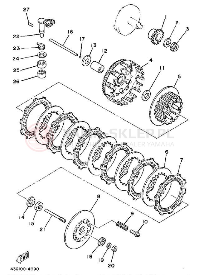 Schemat "sprzęgło" do Yamaha IT200N