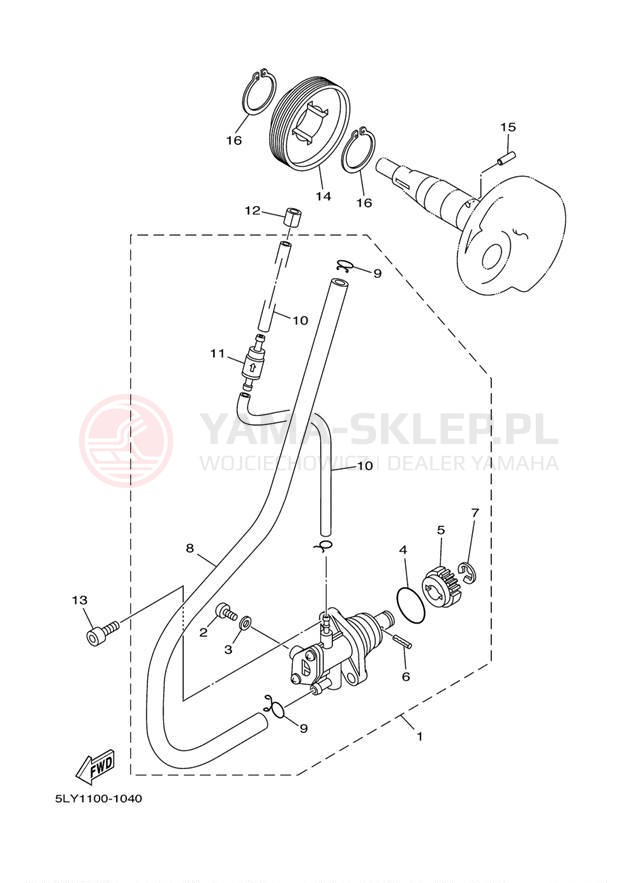 Schemat "Pompa olejowa" do Yamaha VINO YJ50RP