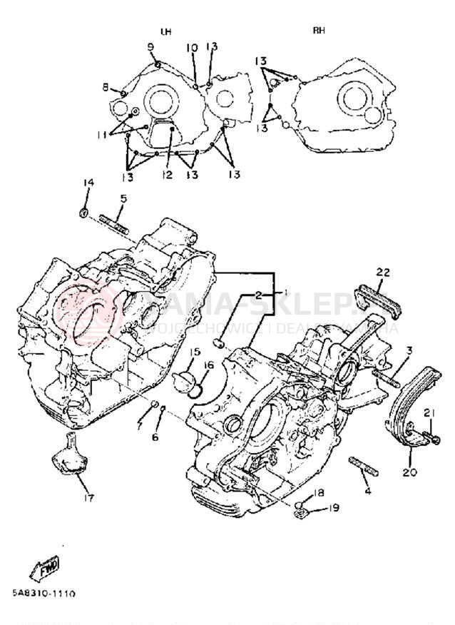 Schemat "Obudowa silnika" do Yamaha XV920RH