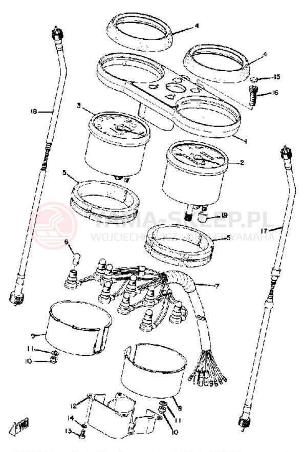 Schemat "Przędkościomierz" do Yamaha RD250A