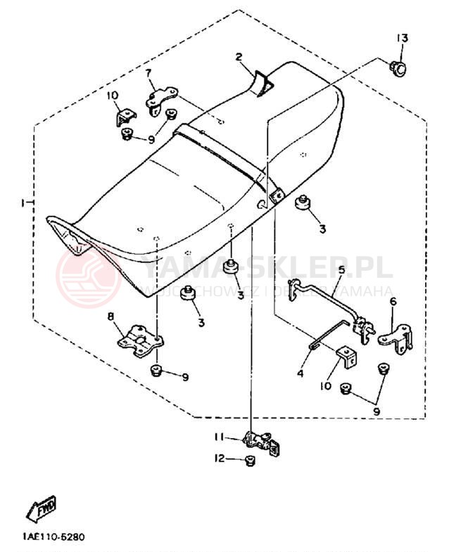 Schemat "siedzenie" do Yamaha FZ700TC/FZ700T