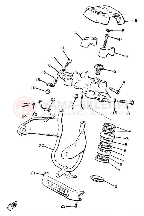 Schemat "Półki zawieszenia" do Yamaha XJ650LH