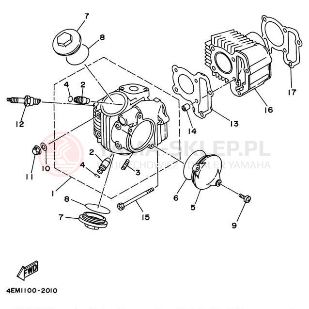 Schemat "cylinder" do Yamaha BADGER YFM80L