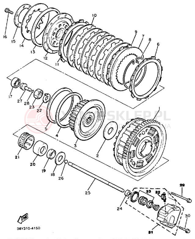 Schemat "sprzęgło" do Yamaha FJ1200T/FJ1200TC
