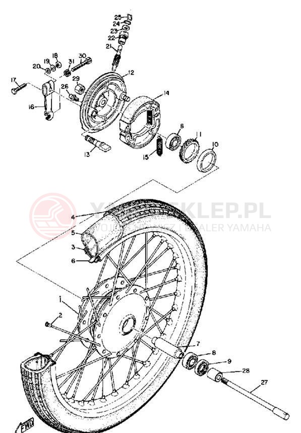 Schemat "Koło przód" do Yamaha YG5S