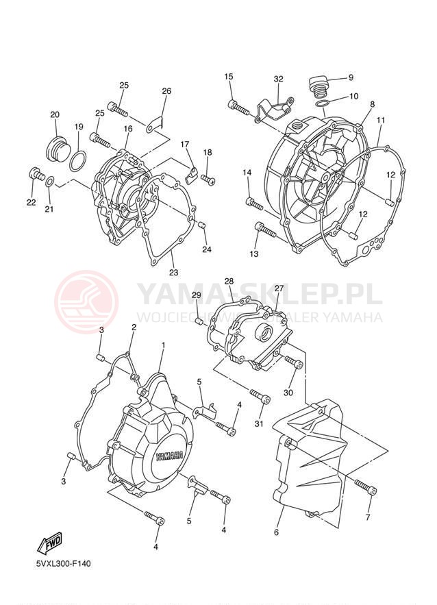 Schemat "Pokrywa silnika" do Yamaha FZ6 FZS6WC/FZS6W