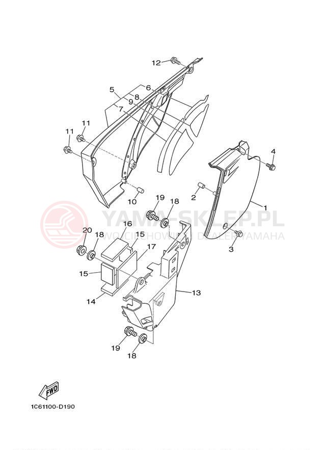 Schemat "Pokrywa boczna" do Yamaha TT-R230 TTR230W