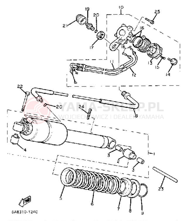 Schemat "zawieszenie tył" do Yamaha XV920RH