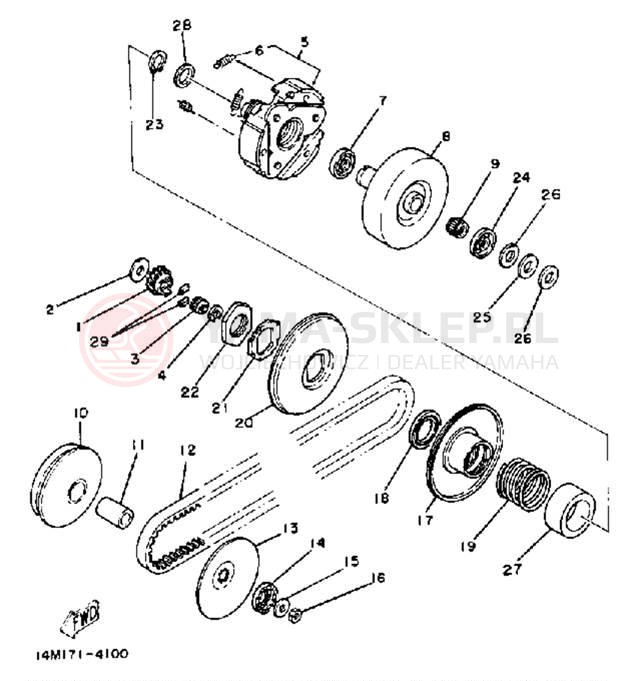 Schemat "sprzęgło" do Yamaha CV50L